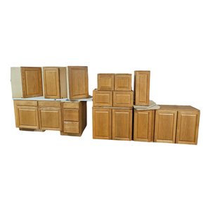 33792 11 Golden Oak Cabinet Set