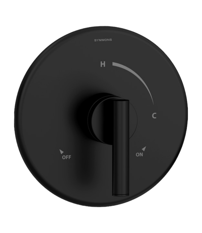 34246 Symmons Matte Black Shower Faucet Trim Kit