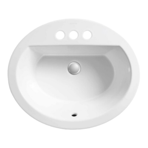 34390 Bryant White Oval Drop-In Bathroom Sink Vitreous China