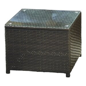 34993 Wicker Coffee Table with Glass Top