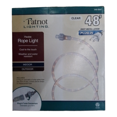 35434 Patriot Lighting Plug and Twist Rope Light 48ft