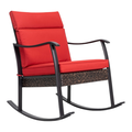 36356 Aluminum Frame Rocking Chair With Red Cushioned Seat