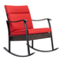 36356 Aluminum Frame Rocking Chair With Red Cushioned Seat