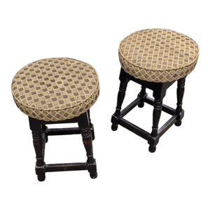 36587 Cherry Wood Stools Set of 2