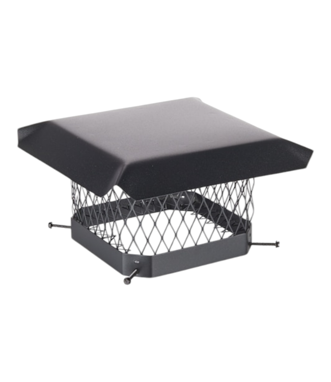 37158 Shelter Black Steel Square Chimney Cap