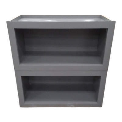 37271 Set of 2 Seal Gray Horizontal Open Face Cabinets 24"W