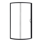 37354 OVE Matte Black Round Corner 2-Pc Shower Door