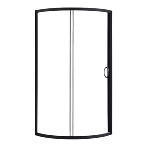 37354 OVE Matte Black Round Corner 2-Pc Shower Door