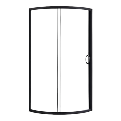 37354 OVE Matte Black Round Corner 2-Pc Shower Door