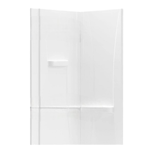 37367 OVE White Corner Shower Walls 34"W