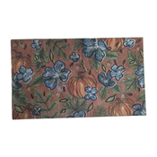 37605 Style Selections Pumpkins & Bluebell Flowers Door Mat