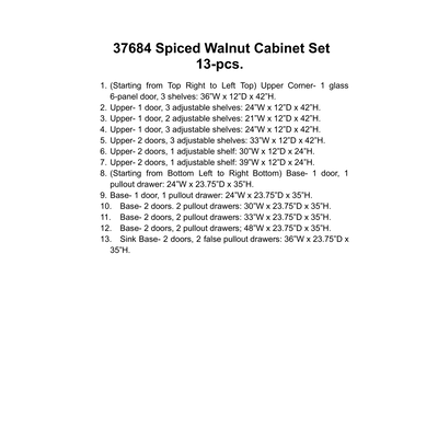 37684 Spiced Walnut Cabinet Set 13-Pcs.