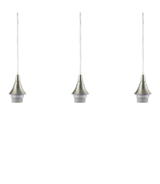 38420 Style Selections 3-Light Nickel Mini Pendant Fitter