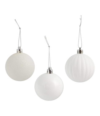 38588 Sunnydaze Beautiful Baubles White 25-ct Ornaments
