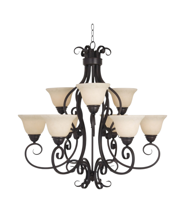 39654 Maxim Lighting Manor 9 Light Traditional Chandelier