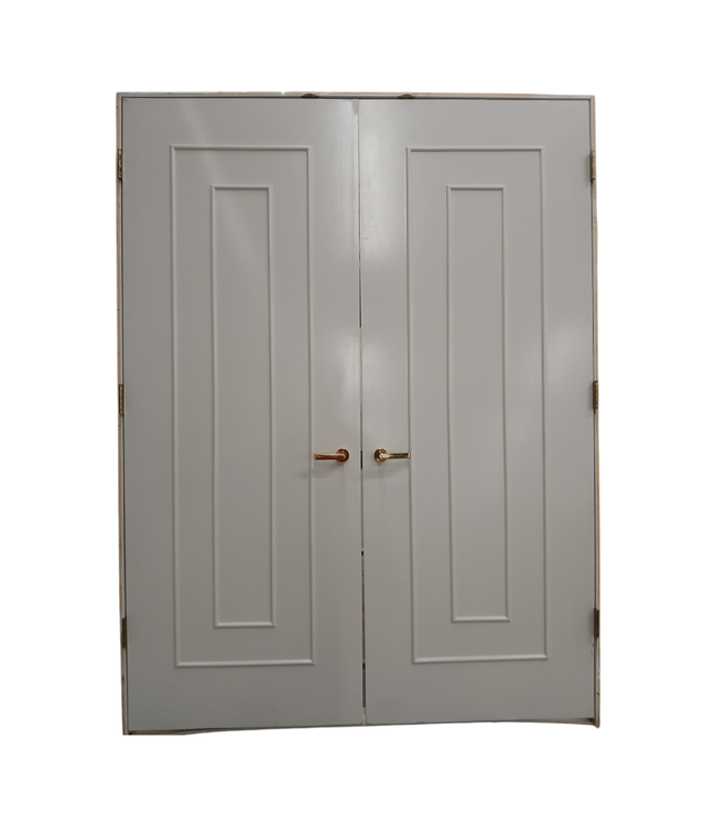 40798 Prehung Mirrored White Interior French Doors