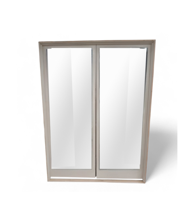 40798 Prehung Mirrored White Interior French Doors