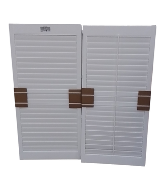 40236 Levolor White Faux Wood Bi-Fold Plantation Shutters