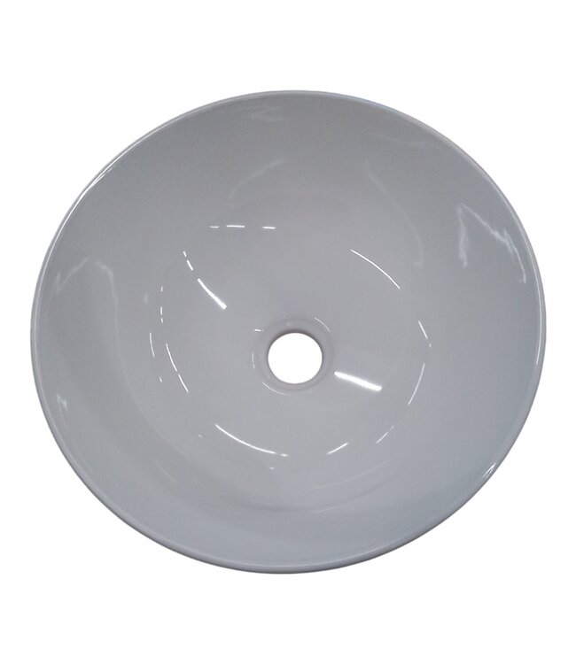 41028 White Round Ceramic Bathroom Sink