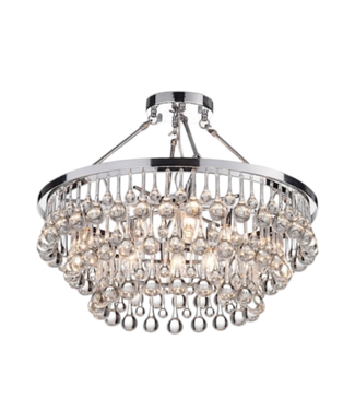 41123 Kinwell 9 Light Tiered Crystal Semi Flush Mount Light