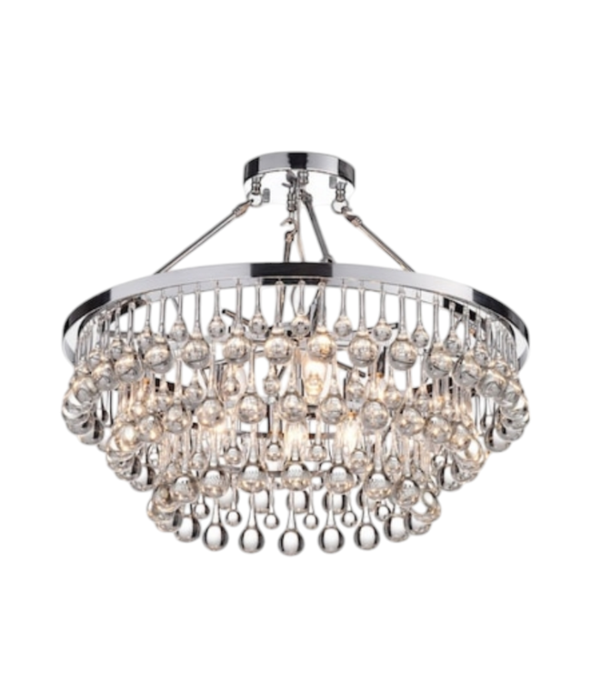 41123 Kinwell 9 Light Tiered Crystal Semi Flush Mount Light