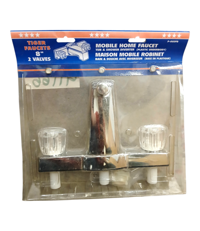 41166 Tiger Faucets Two Valve Tub & Shower Faucet 8"