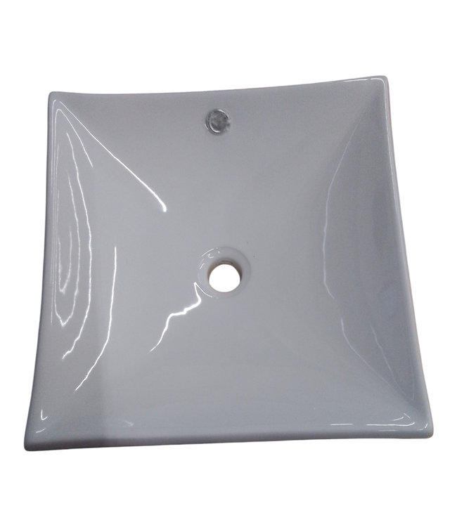 41279 Square White Ceramic Vessel Bathroom Sink