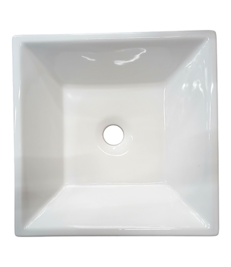 41288 Square White Ceramic Vessel Bathroom Sink