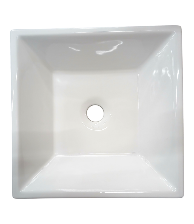 41288 Square White Ceramic Vessel Bathroom Sink
