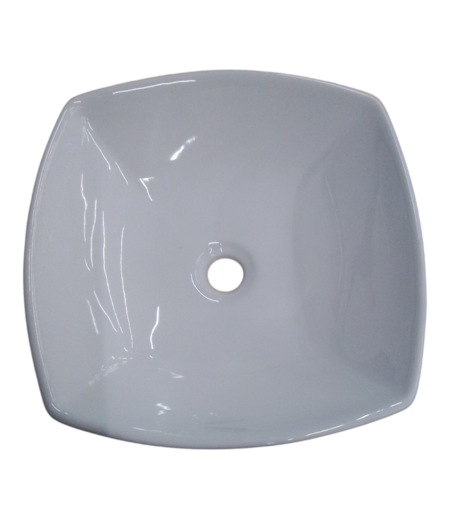 41276 Flared Square White Ceramic Vessel Bathroom Sink