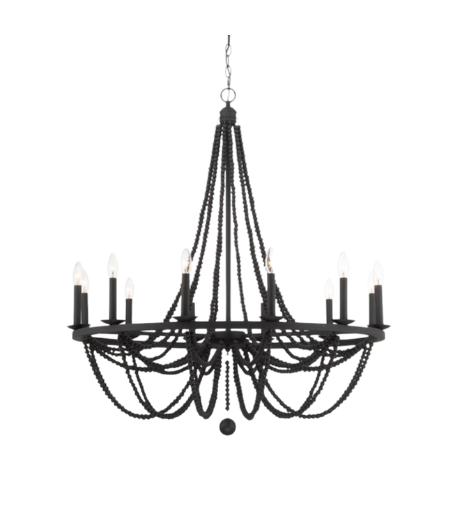 41405 Acroma 12-Light Matte Black Chandelier