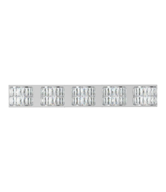 41856 Allen + Roth Willow 5-Light LED Chrome Vanity Bar Light