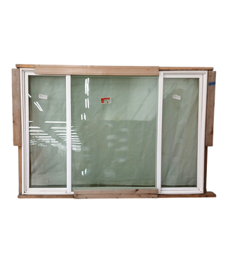 41974 White Vinyl Horizontal Triple Slider Window 88.5"W
