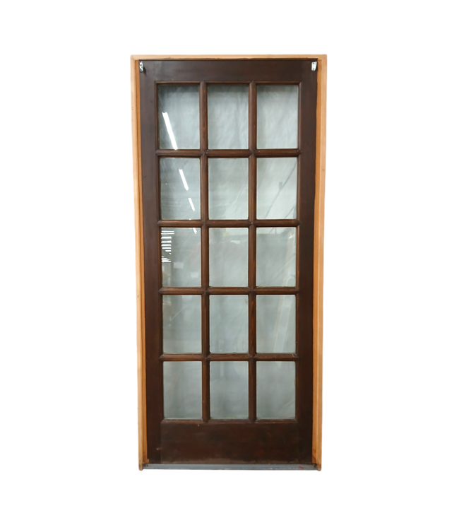 42185 Brown Wood Full Lite False French Door 37.75"W