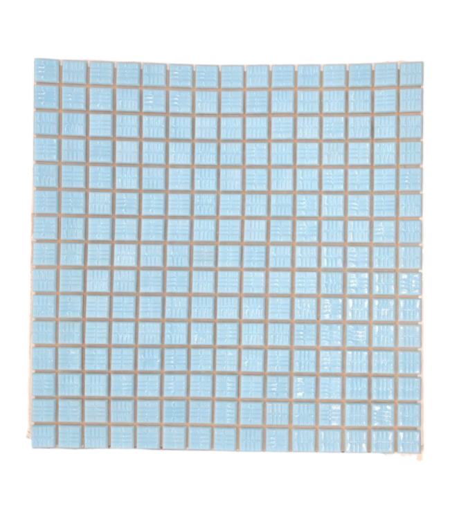 42173 Vitreous China Glass Mosaic Baby Blue Square Tile 5-Boxes