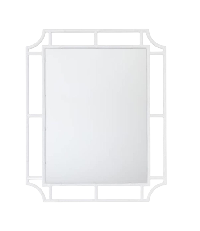 42676 Allen+Roth Glossy White Framed Mirror 24"W