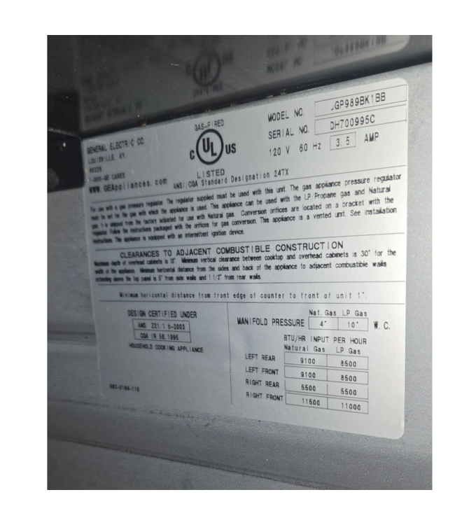 42685 GE Profile Built-In Gas Downdraft Cooktop 30"W