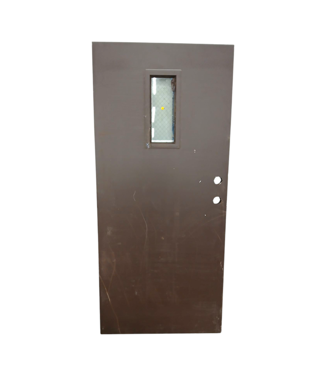42814 Durable Brown Steel Door With Vision Panel 35.75"W