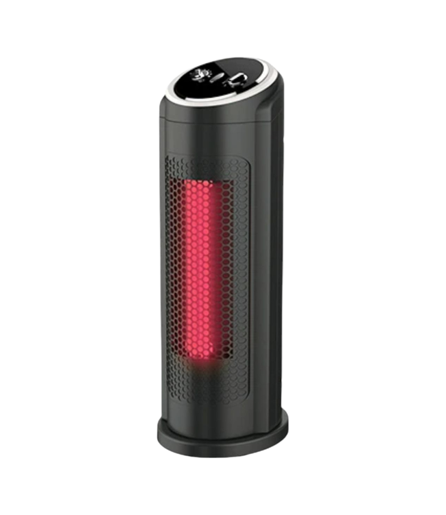 43074 Life Smart Black Infrared Tower Heater Fan 16"