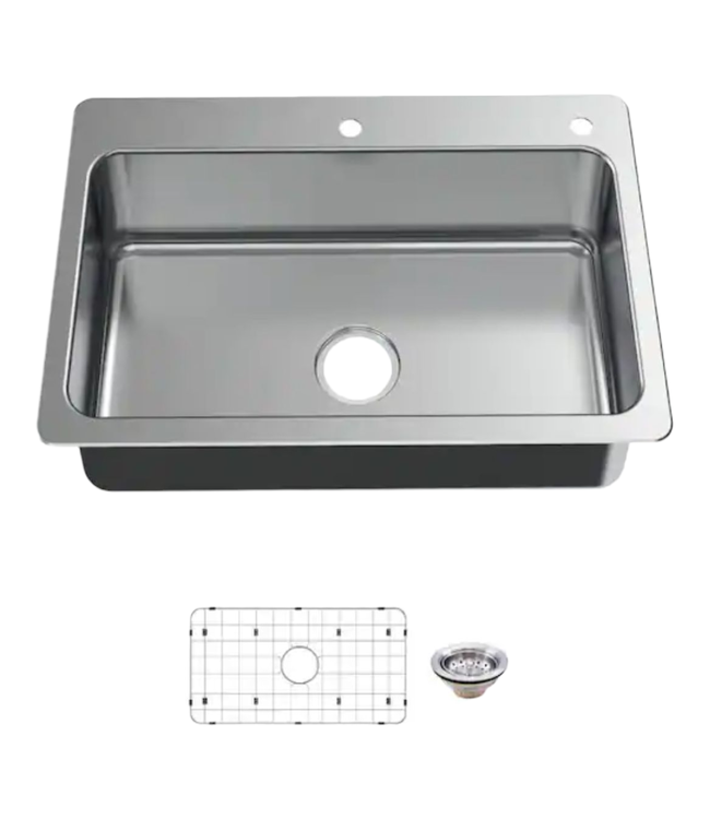 43254 Glacier Bay Single Bowl Kitchen Sink w/ Accessories