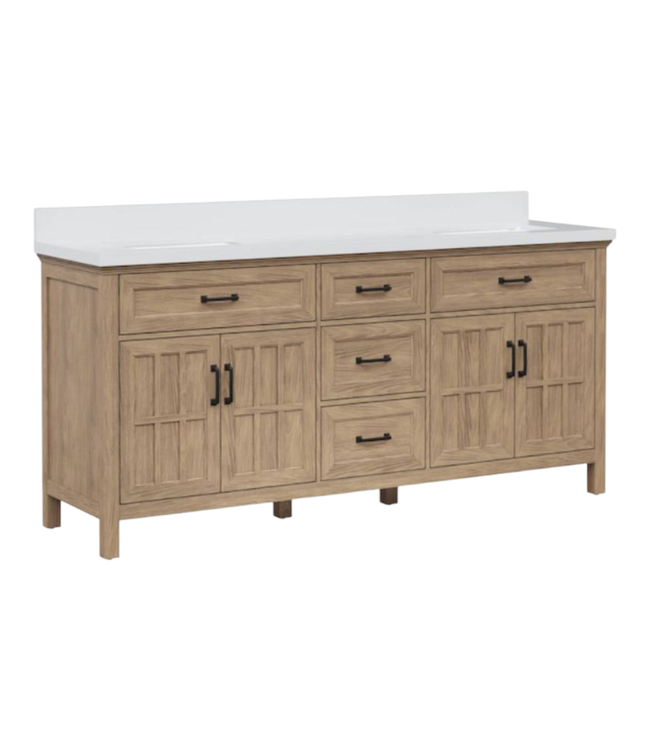 43285 Allen + Roth Cantrell 72-in Double Sink Bathroom Vanity