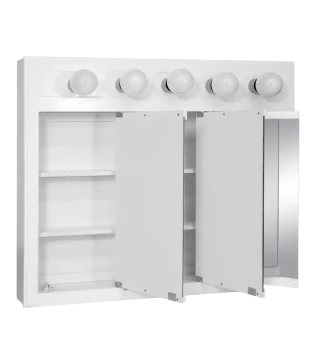 43414 Design House Concord Tri-View White Medicine Cabinet 36"W