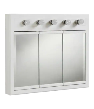 43414 Design House Concord Tri-View White Medicine Cabinet 36"W