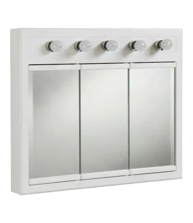 43414 Design House Concord Tri-View White Medicine Cabinet 36"W