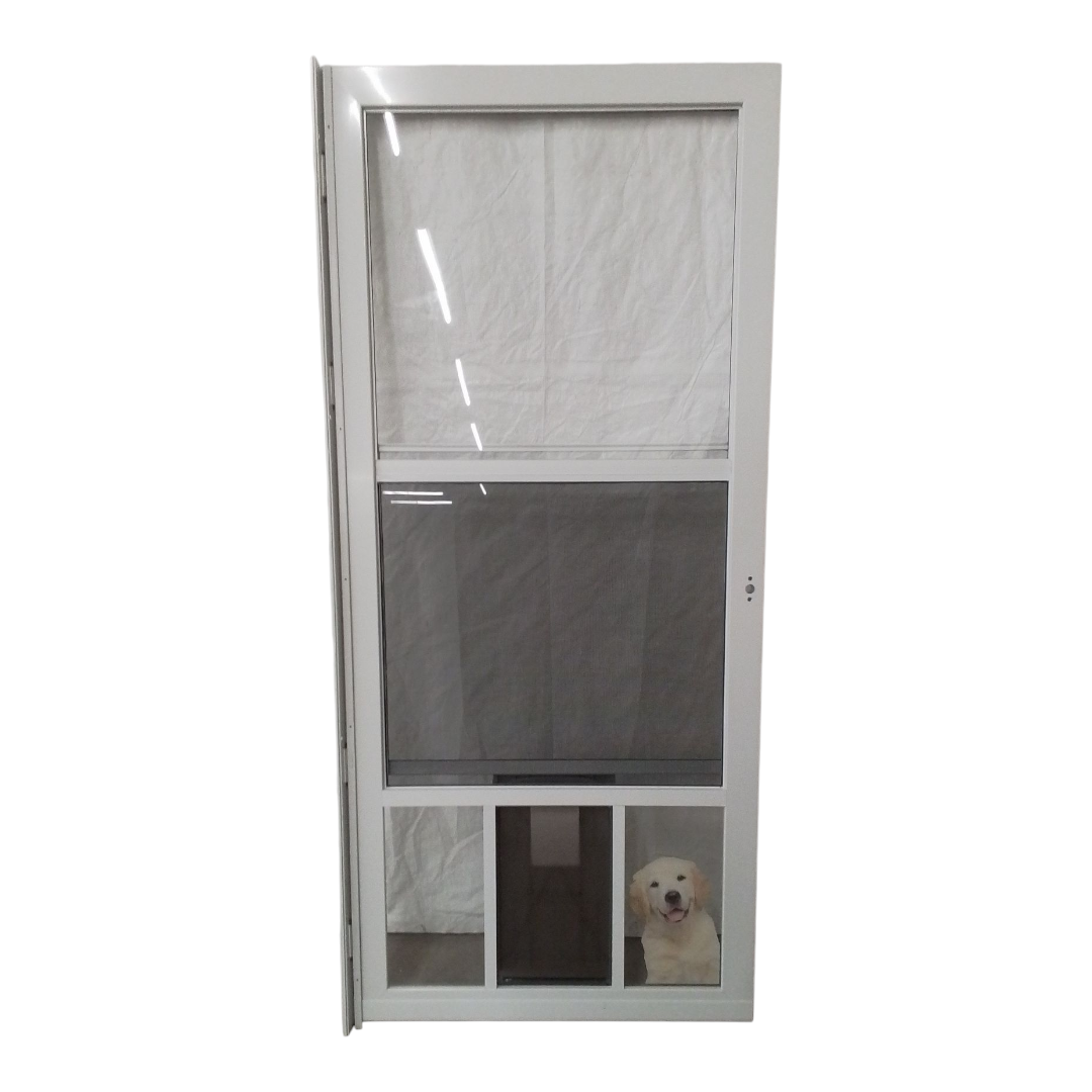 storm door with large dog door