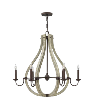 43472 Middlefield 6-Light Rustic Large Open Frame Chandelier