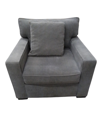 43518 Stone Gray Armchair With Matching Throw Pillow
