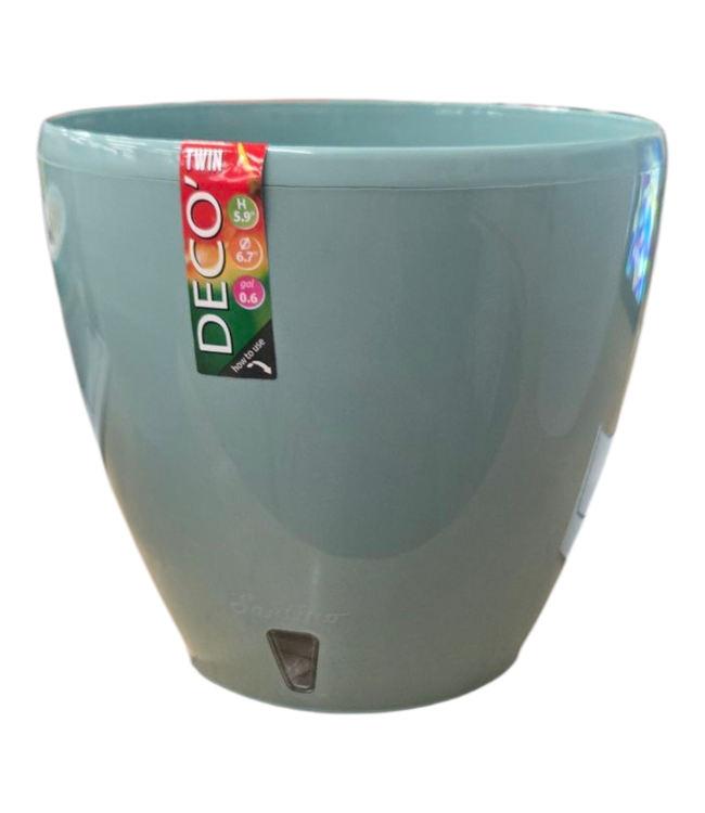 43536 Deco Twin Mint Self Watering Small Flower Planter