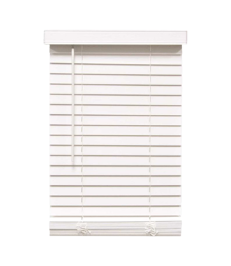 44086 Designers Touch White Cordless Faux Wood Blinds