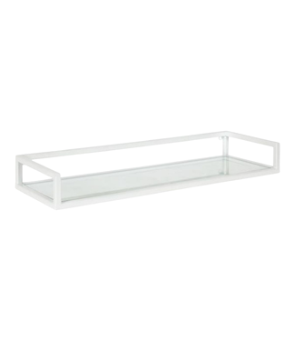 44128 Kate and Laurel 24" White Floating Glass Shelf
